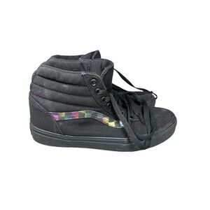 Vans Women’s Shoes Size 8 Ward Iridescent Black SK8‎ Hi Top Sneakers Skater EUC